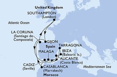 Cruise Itinerary Map