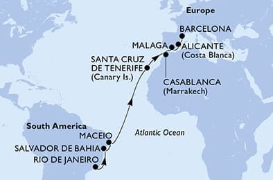 Cruise Itinerary Map