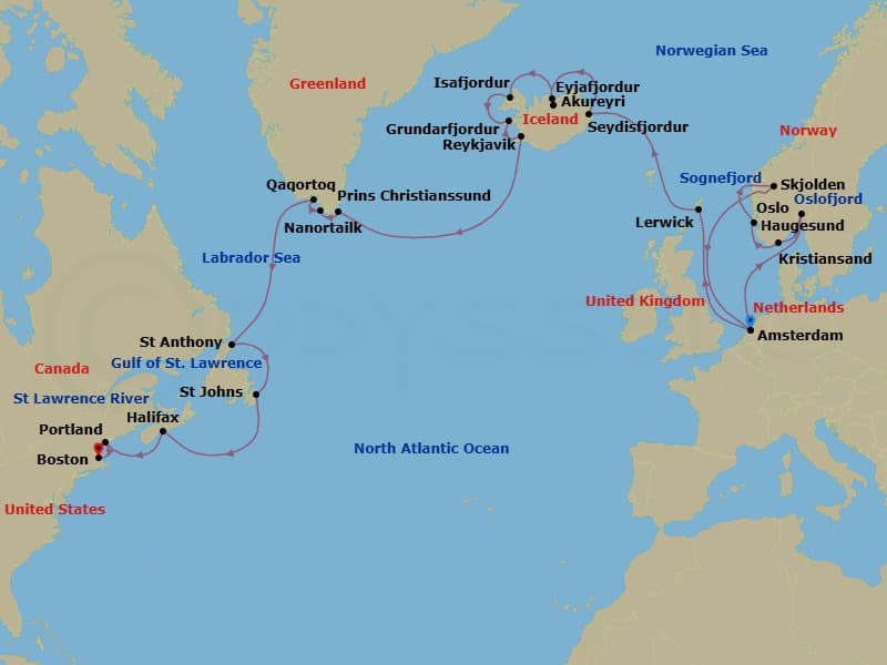 Cruise Itinerary Map