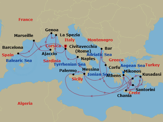Cruise Itinerary Map