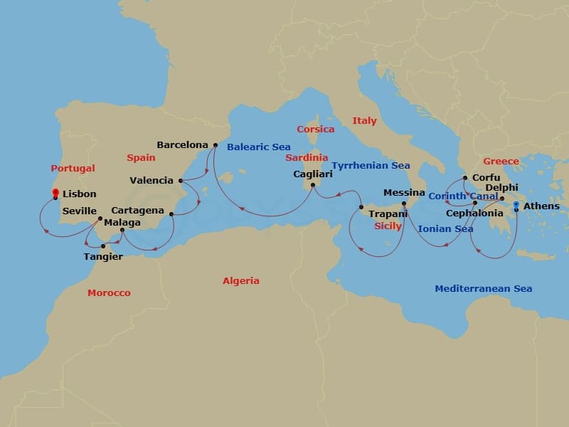 Cruise Itinerary Map