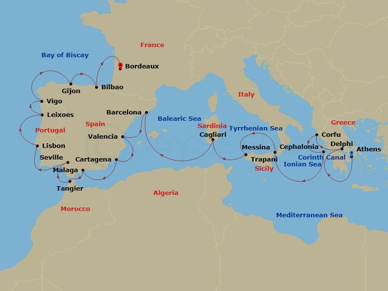 Cruise Itinerary Map