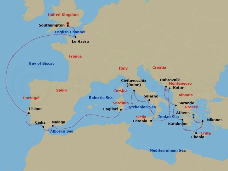 Cruise Itinerary Map