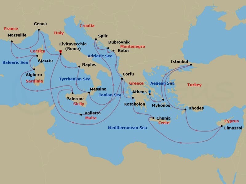 Cruise Itinerary Map