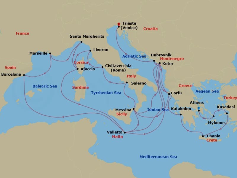 Cruise Itinerary Map