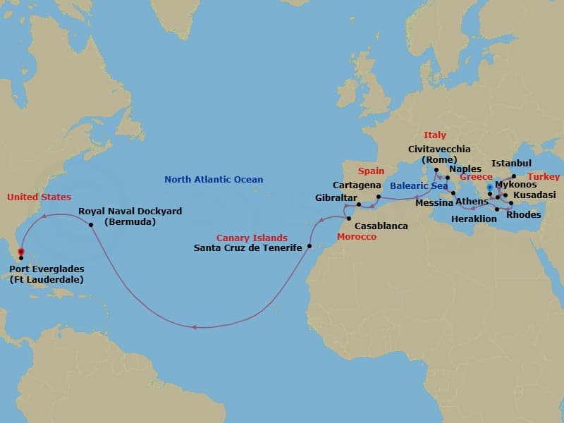 Cruise Itinerary Map