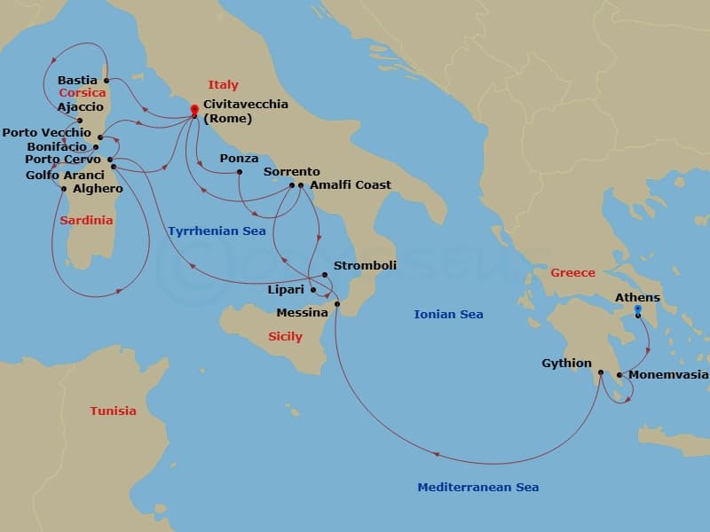 Cruise Itinerary Map