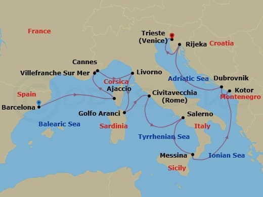 Cruise Itinerary Map