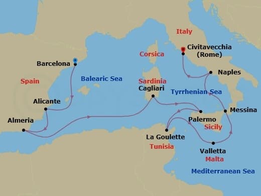 Cruise Itinerary Map