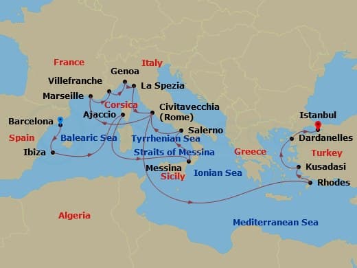 Cruise Itinerary Map