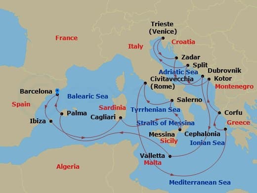 Cruise Itinerary Map