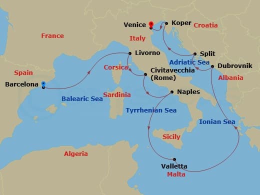 Cruise Itinerary Map