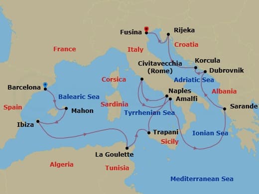 Cruise Itinerary Map