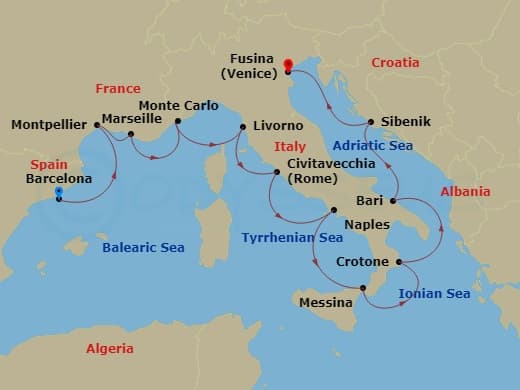 Cruise Itinerary Map