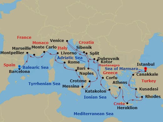 Cruise Itinerary Map