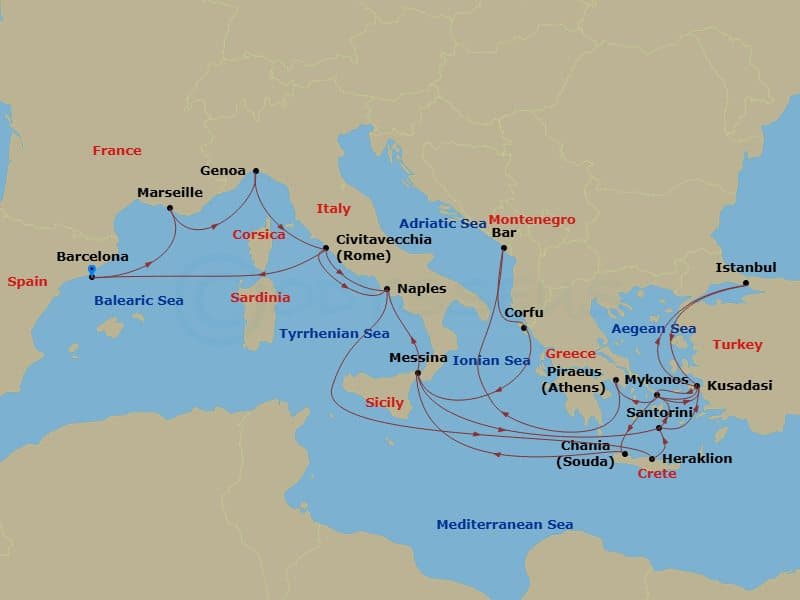 Cruise Itinerary Map