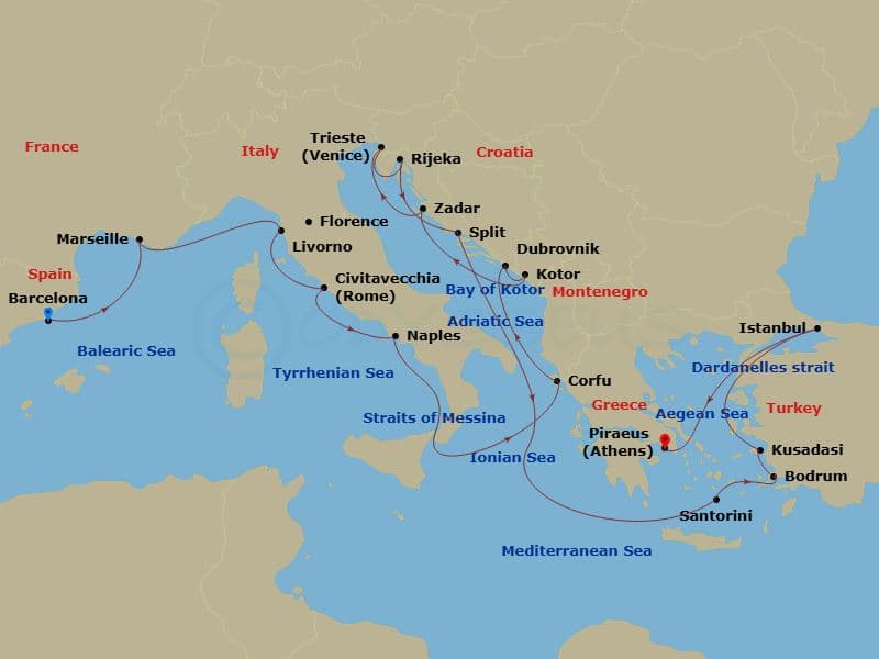 Cruise Itinerary Map