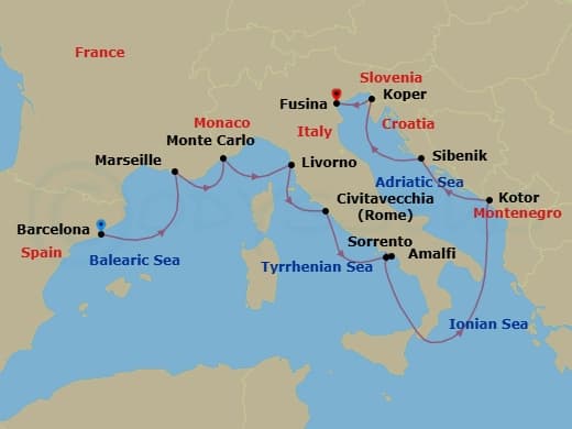 Cruise Itinerary Map