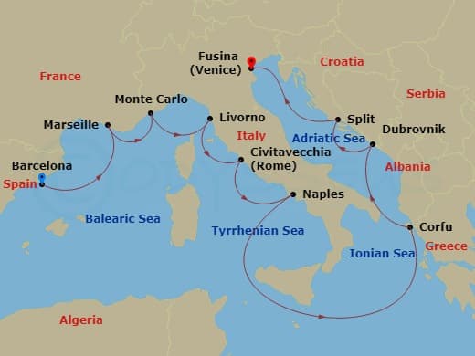 Cruise Itinerary Map