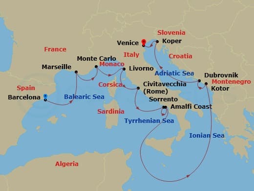 Cruise Itinerary Map