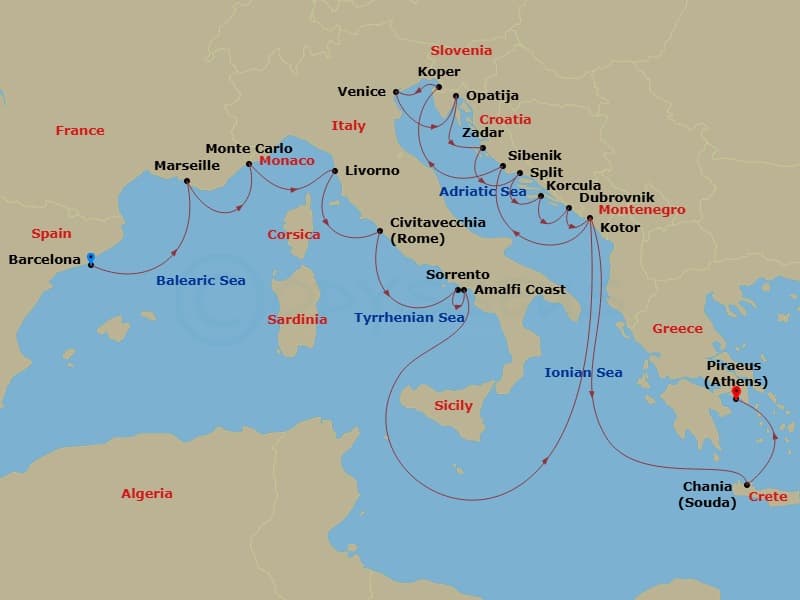 Cruise Itinerary Map