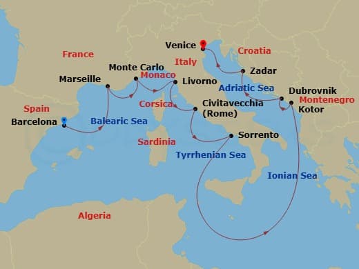 Cruise Itinerary Map