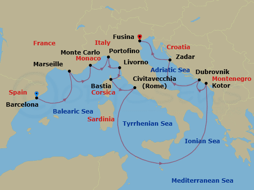 Cruise Itinerary Map