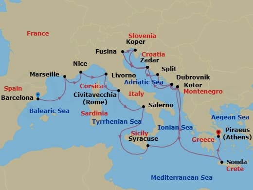Cruise Itinerary Map