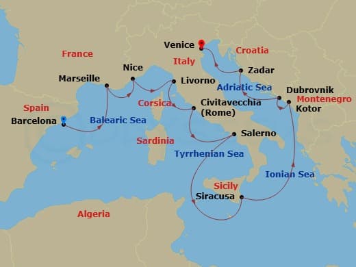 Cruise Itinerary Map