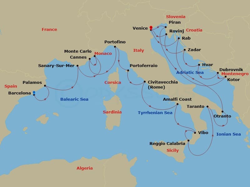 Cruise Itinerary Map