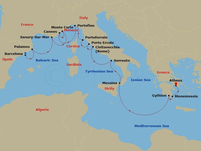 Cruise Itinerary Map