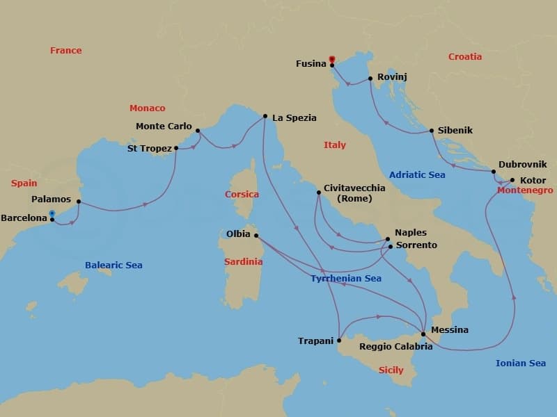 Cruise Itinerary Map
