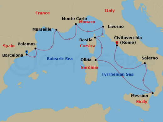 Cruise Itinerary Map