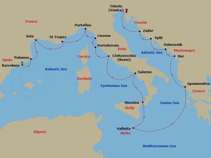 Cruise Itinerary Map