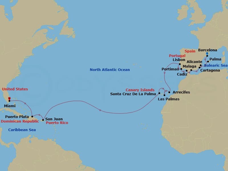 Cruise Itinerary Map