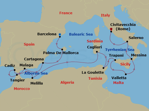 Cruise Itinerary Map