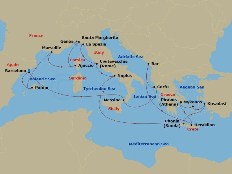 Cruise Itinerary Map