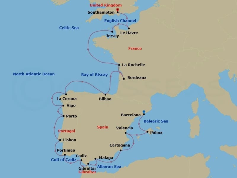 Cruise Itinerary Map