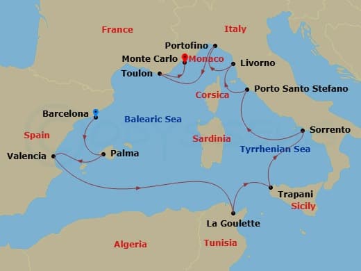 Cruise Itinerary Map