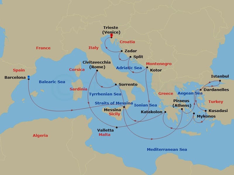 Cruise Itinerary Map