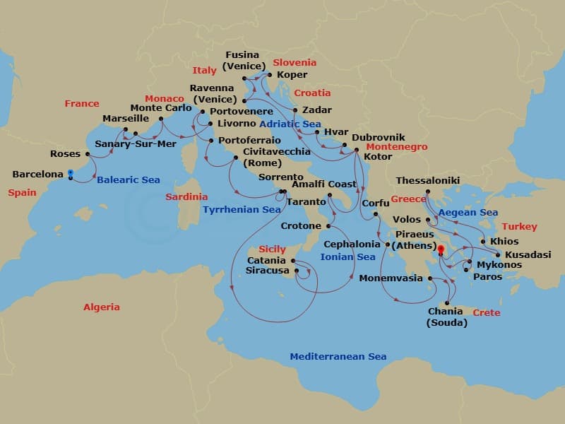 Cruise Itinerary Map