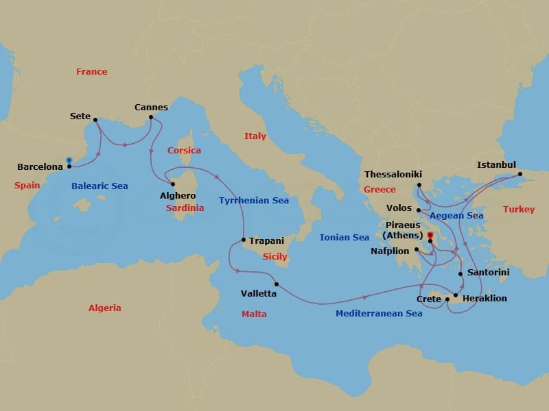 Cruise Itinerary Map