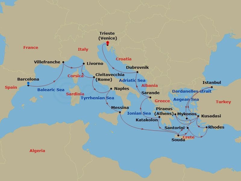 Cruise Itinerary Map