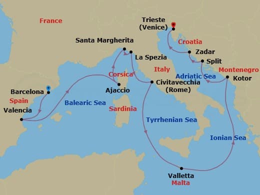 Cruise Itinerary Map