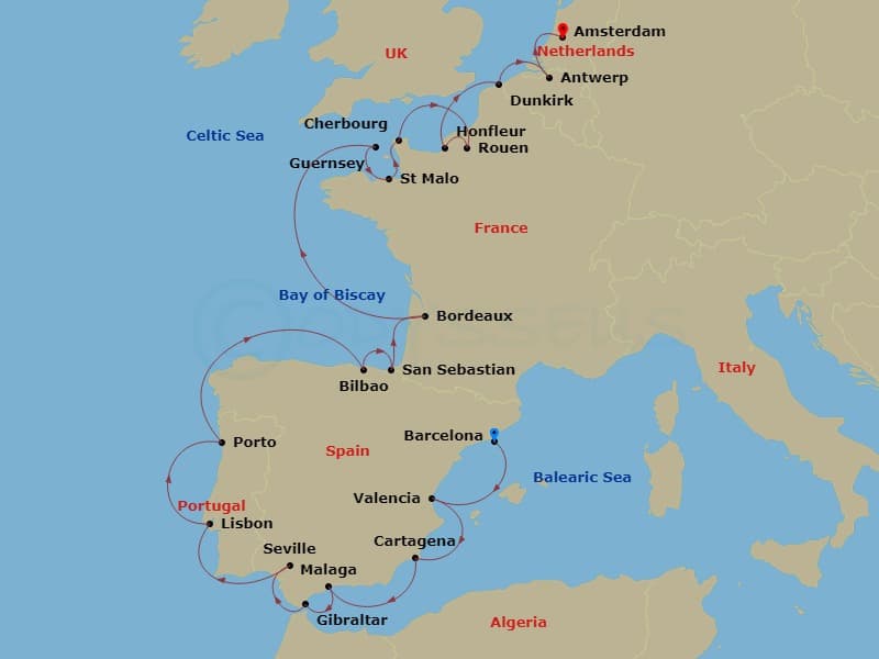Cruise Itinerary Map