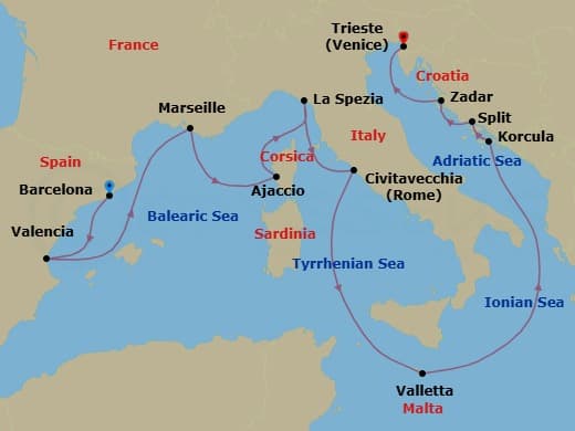 Cruise Itinerary Map