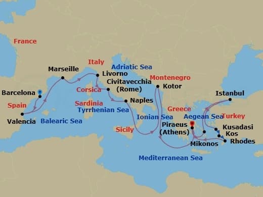 Cruise Itinerary Map