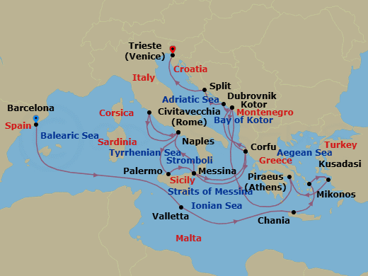 Cruise Itinerary Map