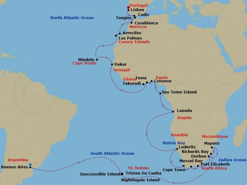 Cruise Itinerary Map