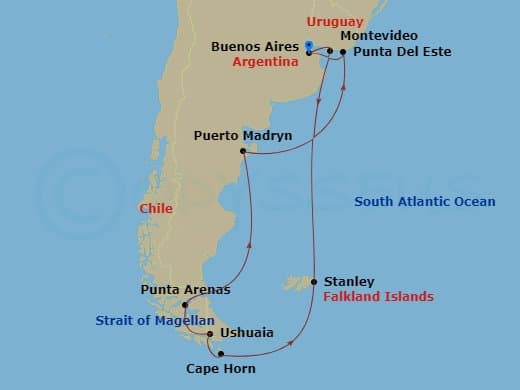 Cruise Itinerary Map